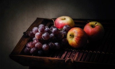 яблоки, виноград