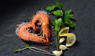 креветки морепродукты сердце блюдо