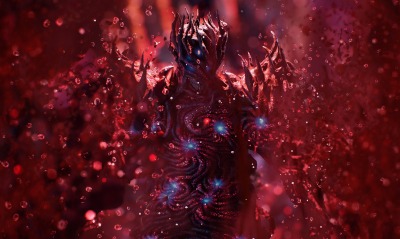 демон чудовище частицы бордовый капли