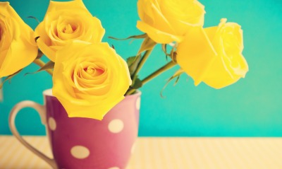 розы кружка желтые чашка