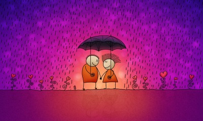 любовь рисунок зонтик