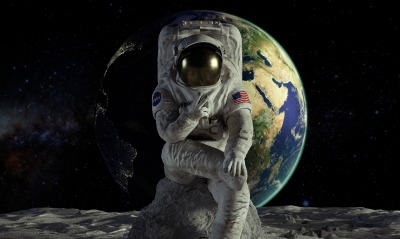 космонавт скафандр луна земля планета космос