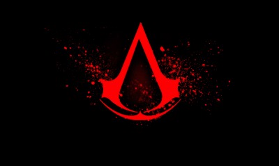 assassins creed логотип красный черный фон