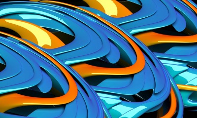 графика 3D абстракция синяя оранжевая