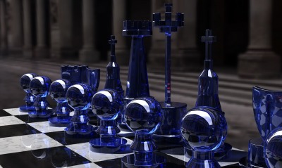 шахматы, стеклянные