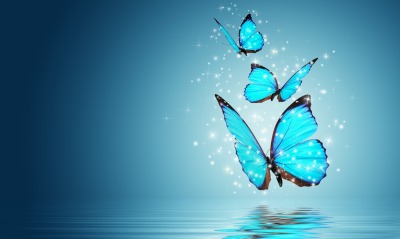 Бабочки частицы голубые
