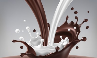 молоко шоколад брызги