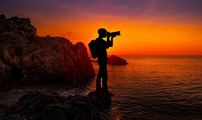 фотограф, на закате