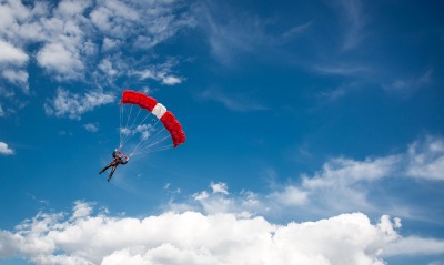прыжок с парашюта полет небо облака