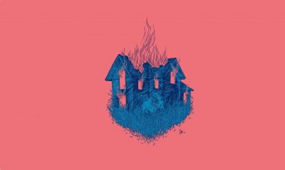 дом, пожар