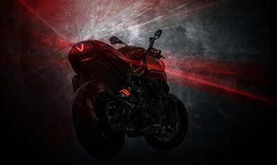 Мотоцикл с красным светом