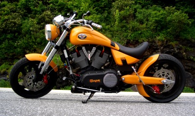 мотоцикл, оранжевый