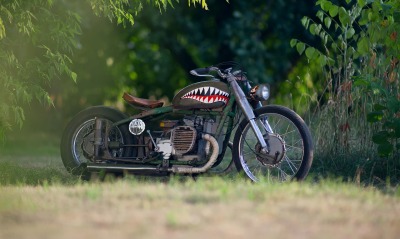 мотоцикл, трава