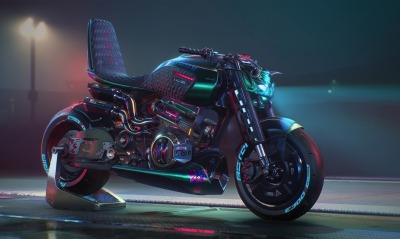 мотоцикл концепт неон