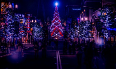 елка город улица огни новый год