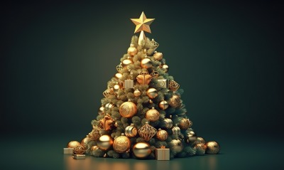 елка золотой украшения игрушки новый год
