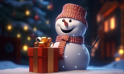 снеговик, подарок