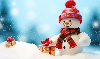 снеговик, подарки