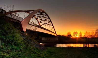 Мост закат река