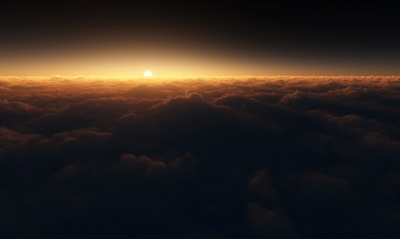 Восход солнца над облаками