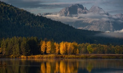 озеро гора осень the lake mountain autumn