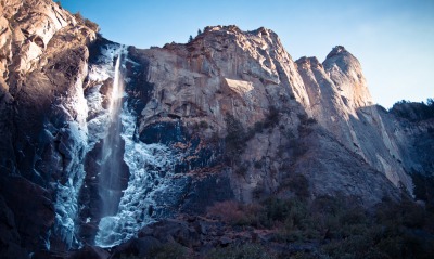 водопад, гора