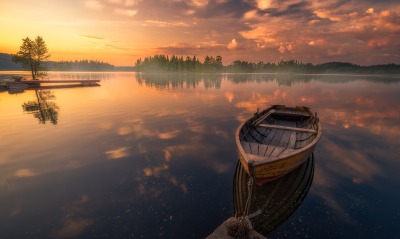 лодка, озеро