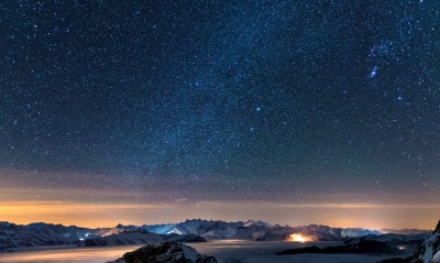 ночное небо, звездопад