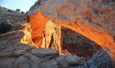 арка закат аризона пустыня камни скала