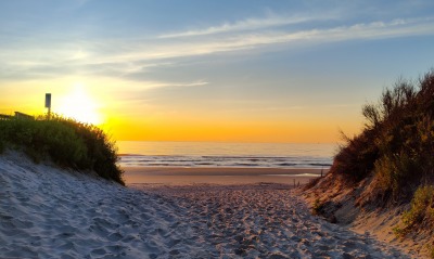 море закат песок пляж