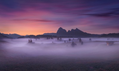 туман горы горизонт