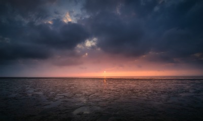 побережье рассвет облака сумерки