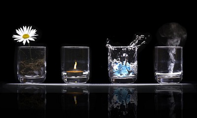 стаканы, вода
