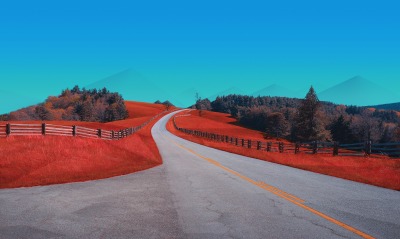 дорога трава красный