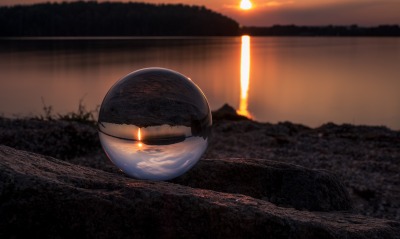 стеклянный шар, закат