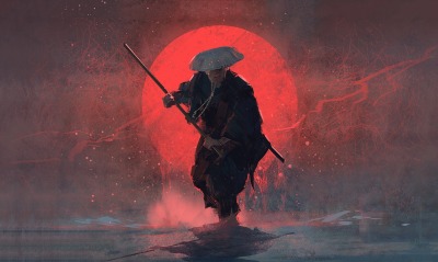 японец самурай старик
