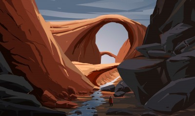 ущелье рисунок арка скалы