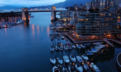 страны архитектура корабли река Канада Ванкувер