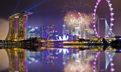 фейерверк над Сингапуром