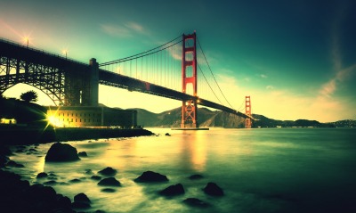 Мост Золотые Ворота Сан-Франциско рассвет