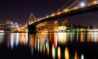 бруклинский мост, ночь