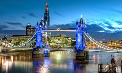 мост река темза лондон ночь подсветка