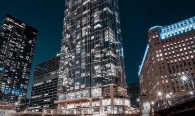 небоскребы здания ночь свет