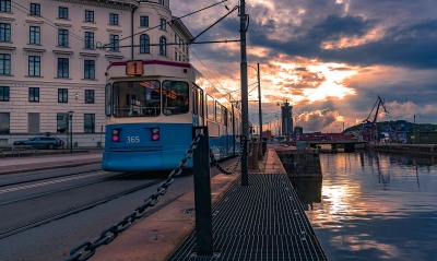 германия gothenburg набережная трамвай