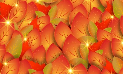 листья блики осень арт вектор рисунок