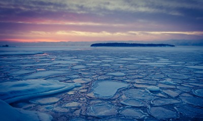 лед зима озеро