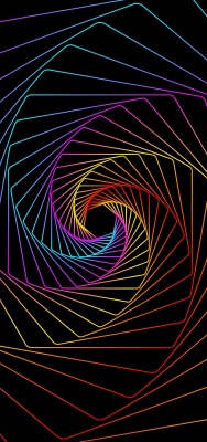 линии спираль черный фон цветные линии