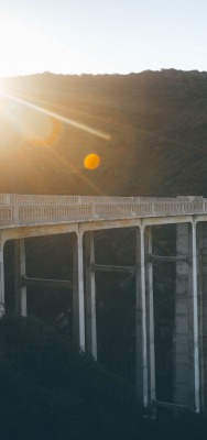 мост лучи солнечные лучи ущелье