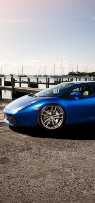 Lamborghini синий спортивный автомобиль