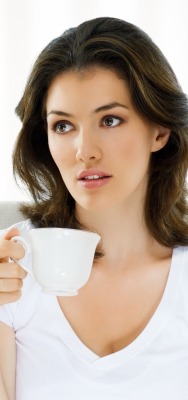Девушка кофе чашка взгляд